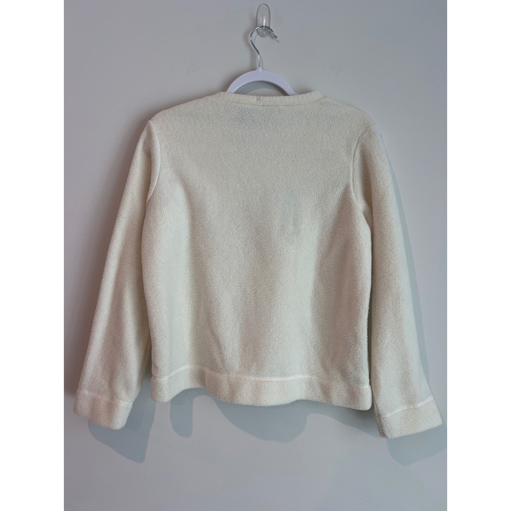 White Stag Women's Small Cream Santa Christmas Tree Fleece Pullover Sweater - Picture 5 of 5